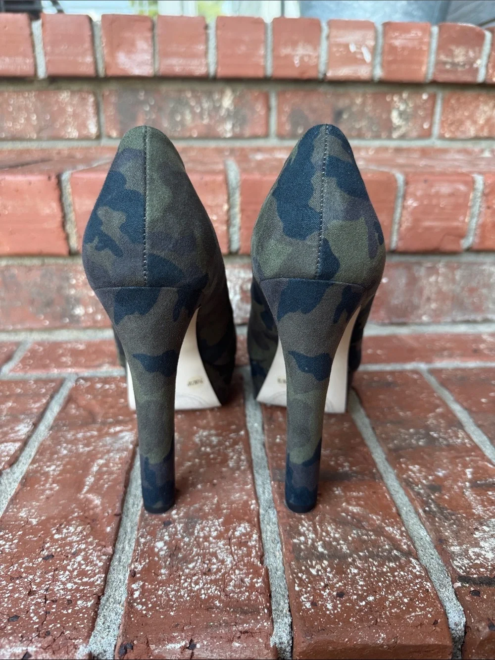 Jessica Simpson Nellah Camo Green Black High Heel Platform Pumps Women's 7.5